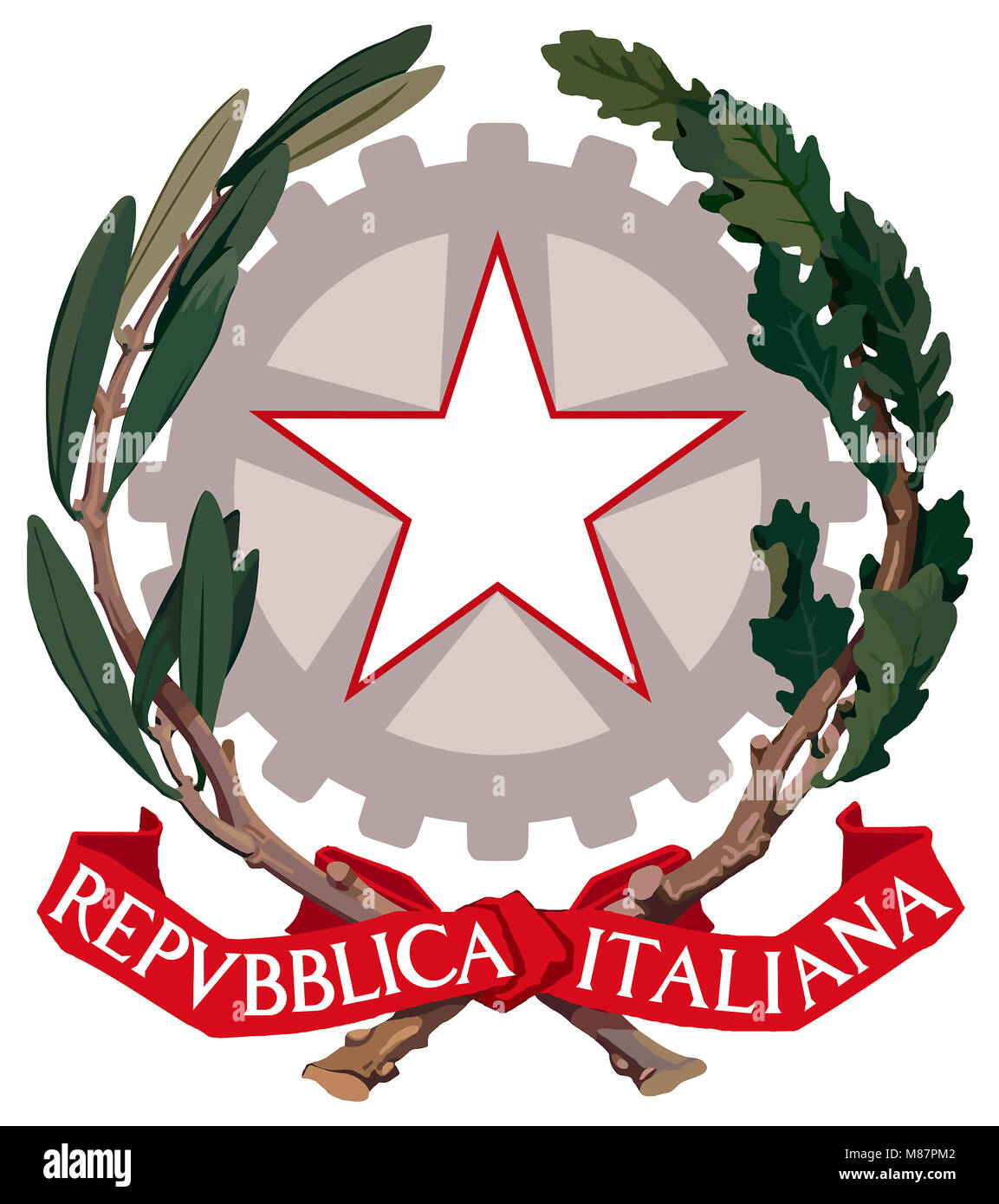 Staatswappen der Republik Italien. Stockfoto