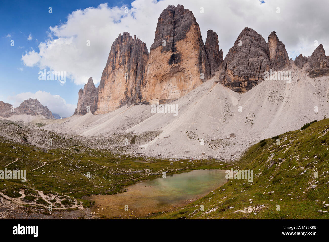 Tre Cime di Lavaredo, Dolomiten, Italien Stockfoto