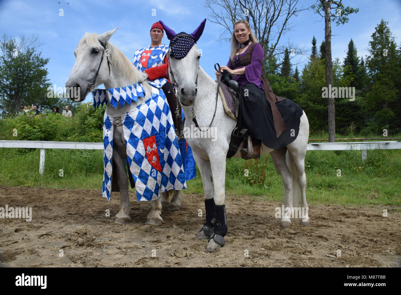 Jährliche mittelalterliches Turnier des Chevaliers du Nord in St-Augustin, Quebec, Kanada Stockfoto