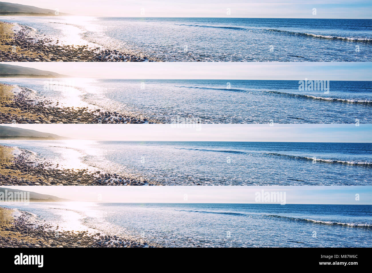 Foto Collage. Blick auf San Onofre State Beach, San Clemente, Kalifornien. Stockfoto