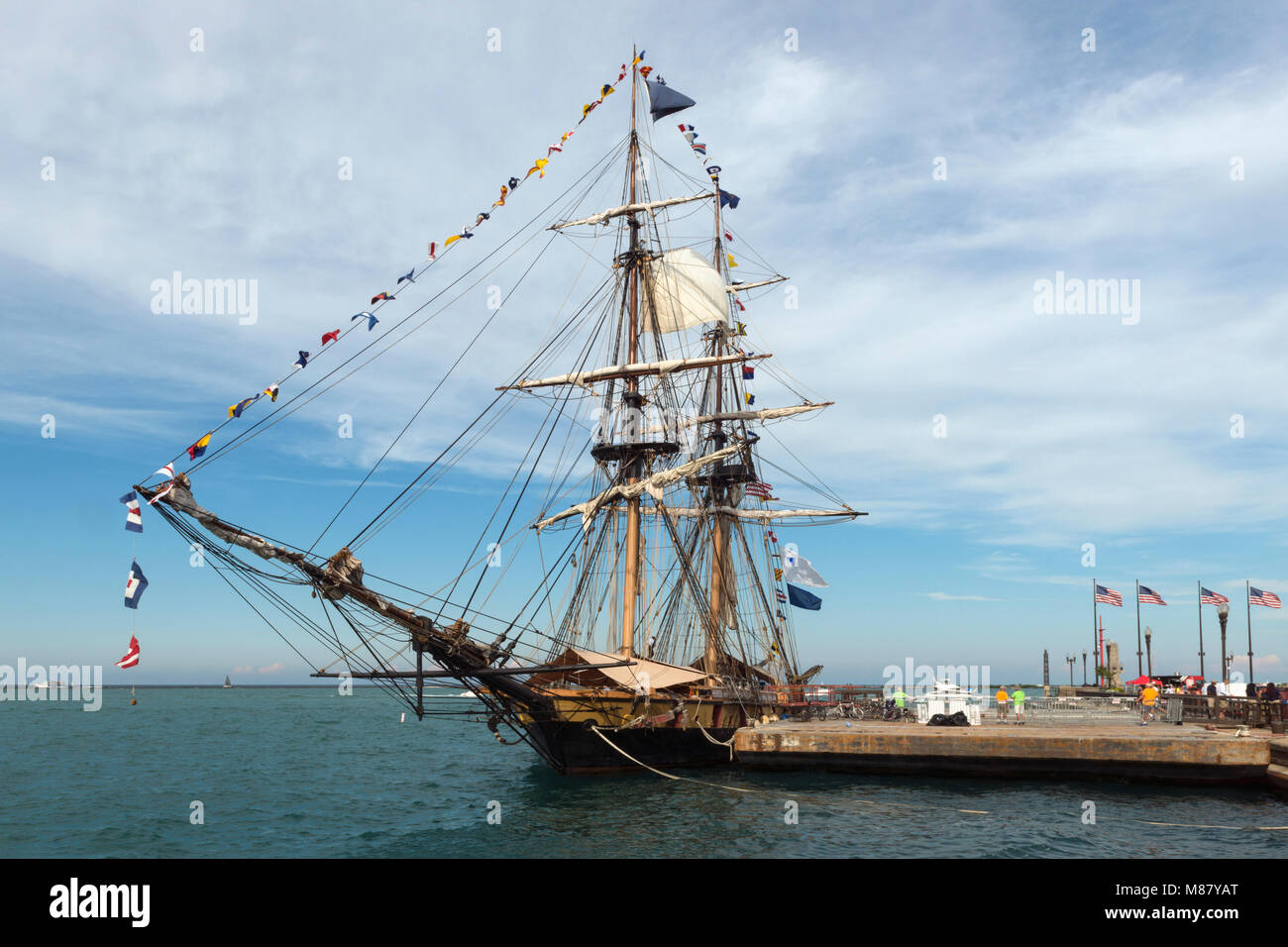 CHICAGO, IL - 31. Juli 2016 - historische Schiff am Navy Pier, während Chicago Boat Show geparkt. Stockfoto