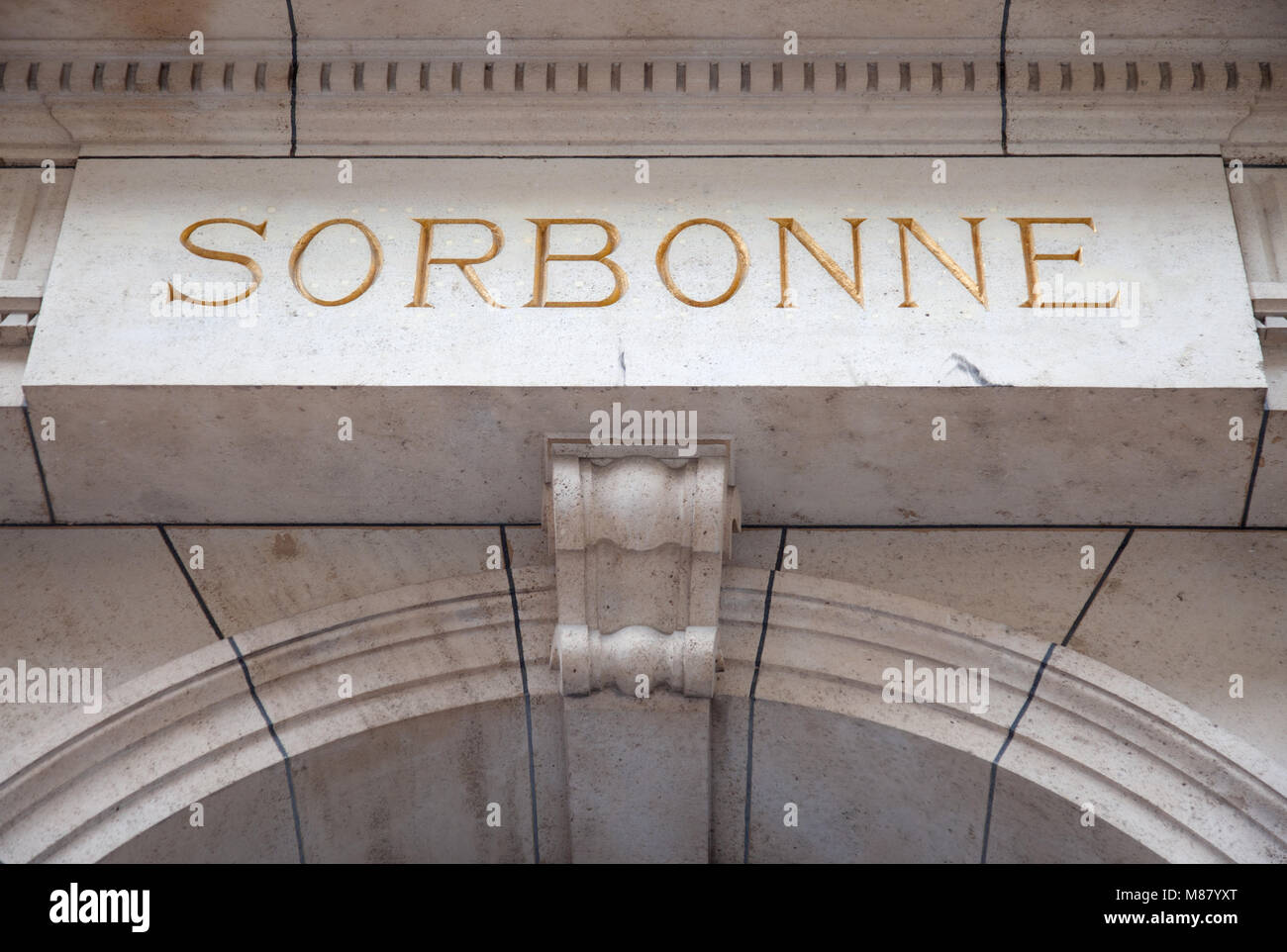 Sorbonne Gravur Stein Stockfoto