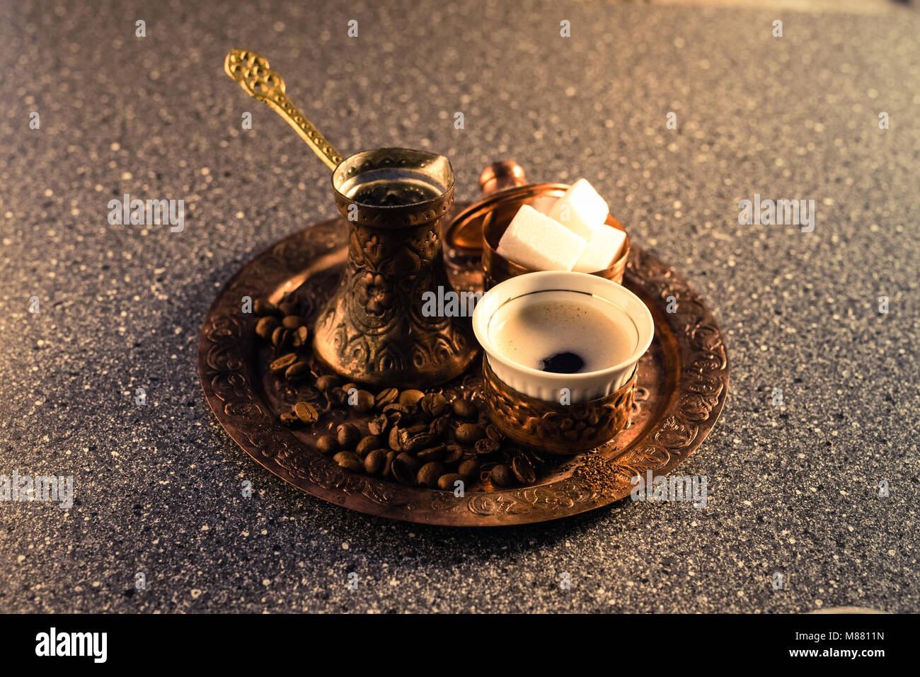 Türkischer Kaffee (Türk kahvesi) Stockfoto