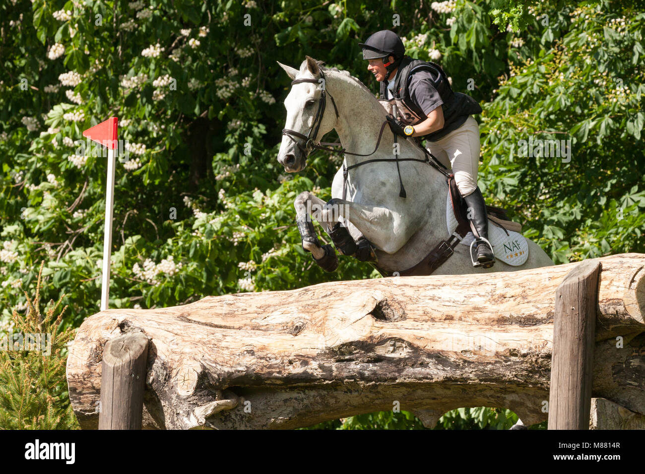 HOUGHTON, in Norfolk/ENGLAND - 27. Mai 2017: Houghton International Horse Trials 2017 einschließlich Cross Country, Dressurreiten, Springreiten und Dressur an. Stockfoto