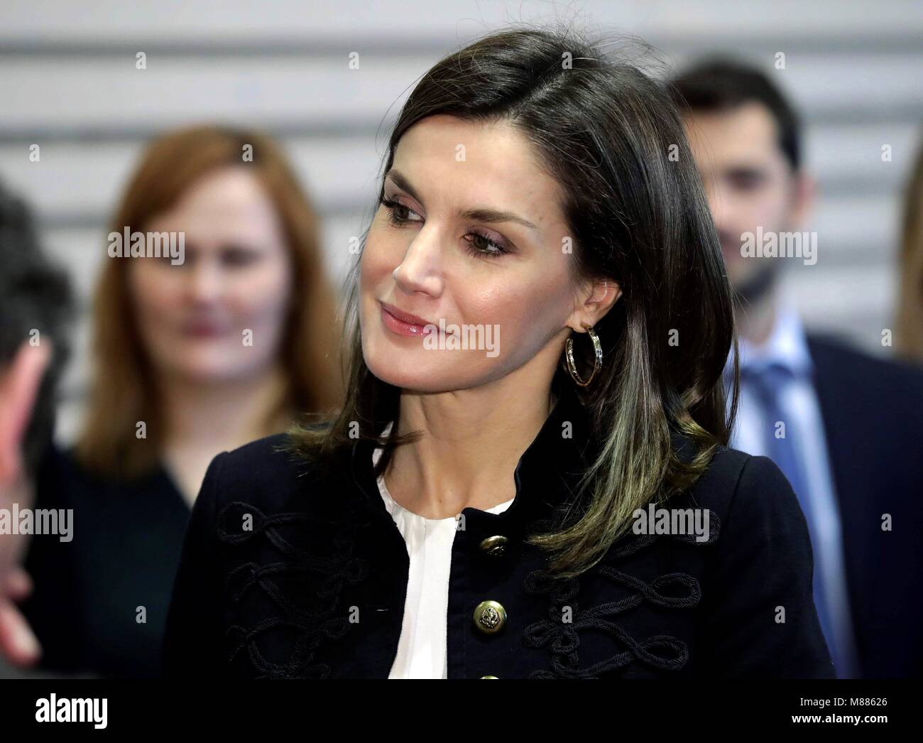 Madrid, Spanien. 15 Mär, 2018. Queen Letizia von Spanien Besuche im Handwerk Workshops der Roya Theater auf iptcmonthname 15, 2018 in Madrid, Spanien Credit: Jack Abuin/ZUMA Draht/Alamy leben Nachrichten Stockfoto