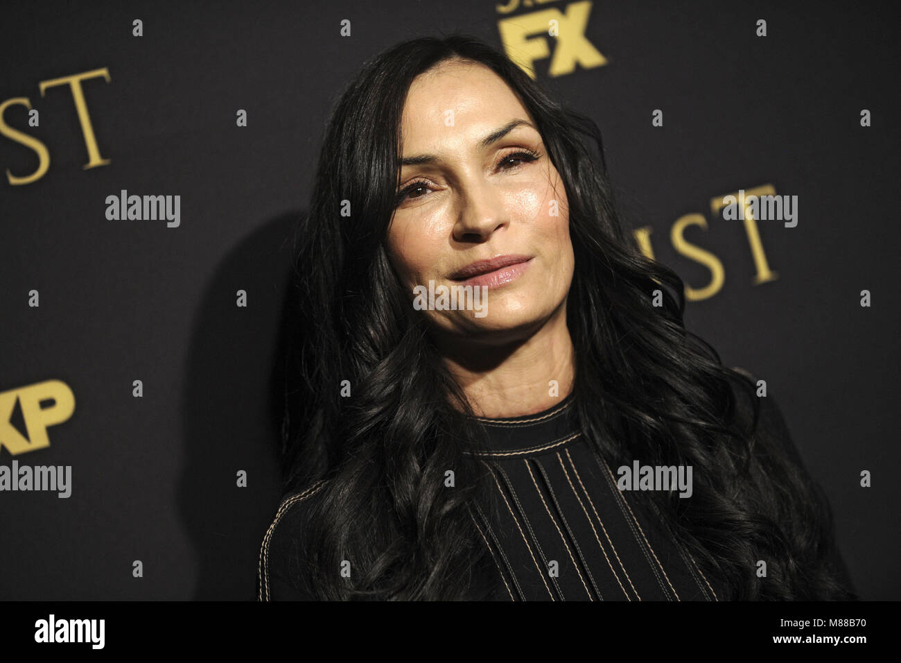New York City. 14 Mär, 2018. Famke Janssen an der FX Networks' 'Trust' New York Screening im Florence Gould Hall am 14. März 2018 in New York City. | Verwendung weltweit/picture Alliance Quelle: dpa/Alamy leben Nachrichten Stockfoto