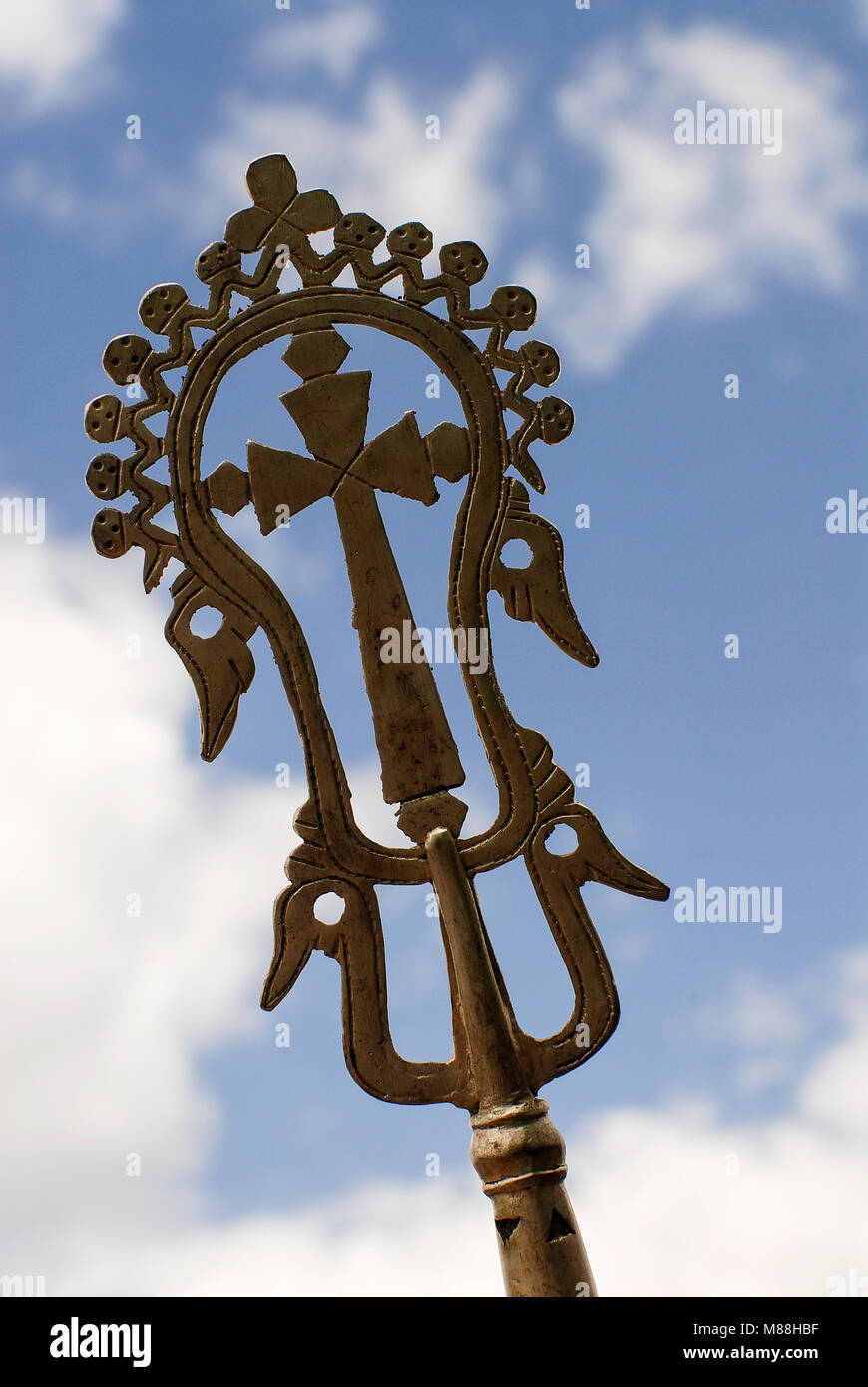 Äthiopien, Amhara-region, Lalibela, Metall Lalibela Kreuz der Orthodoxen Kirche Stockfoto