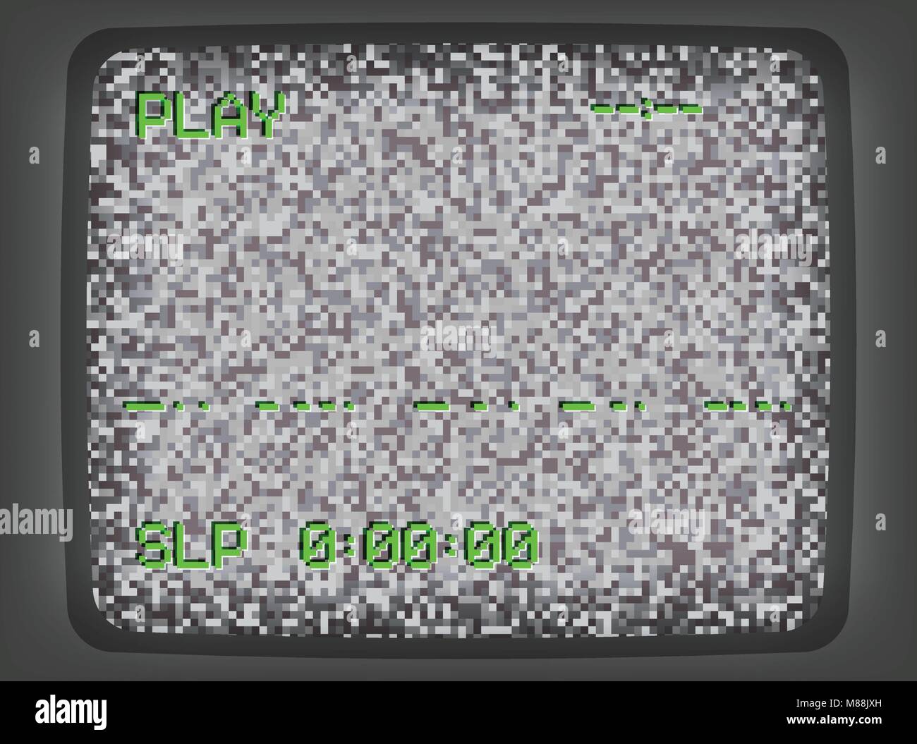 VHS grauer Bildschirm Intro Stock Vektor