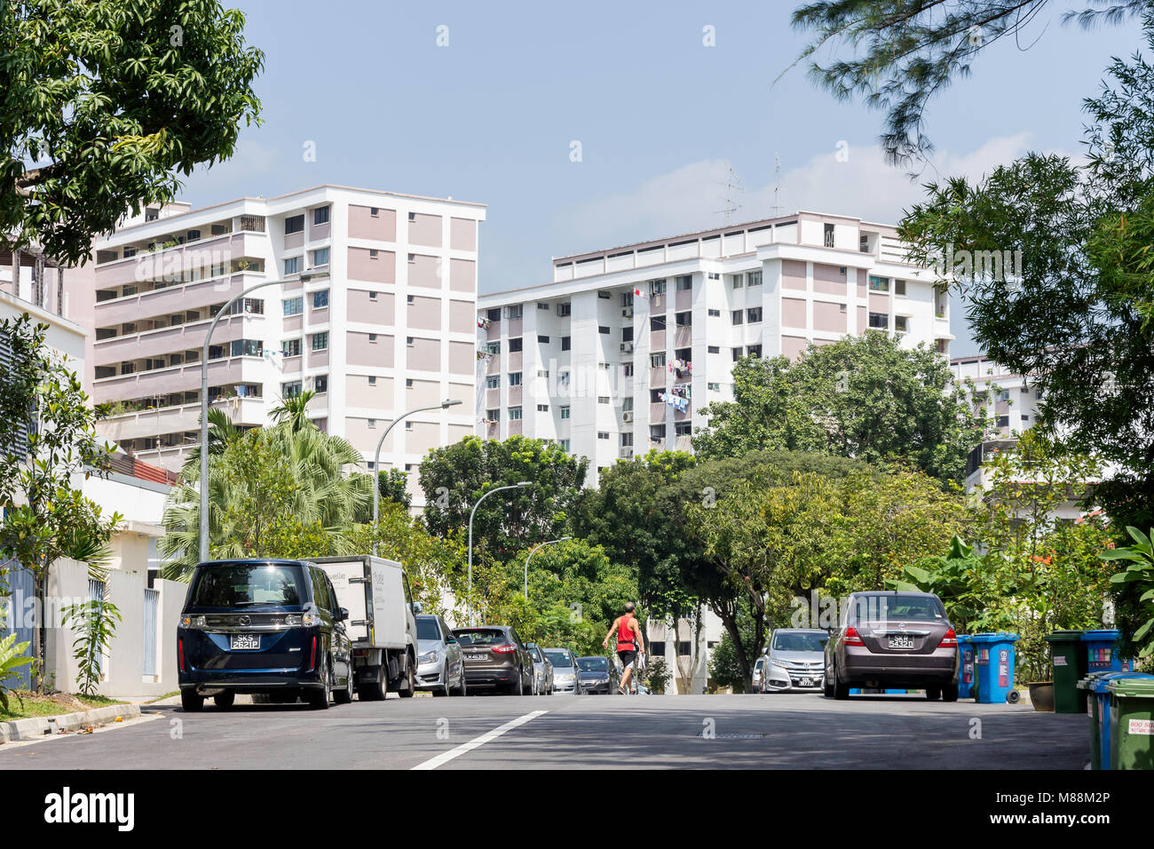 Residental Wohnblocks, Serangoon, Region Nordost, Singapur Stockfoto