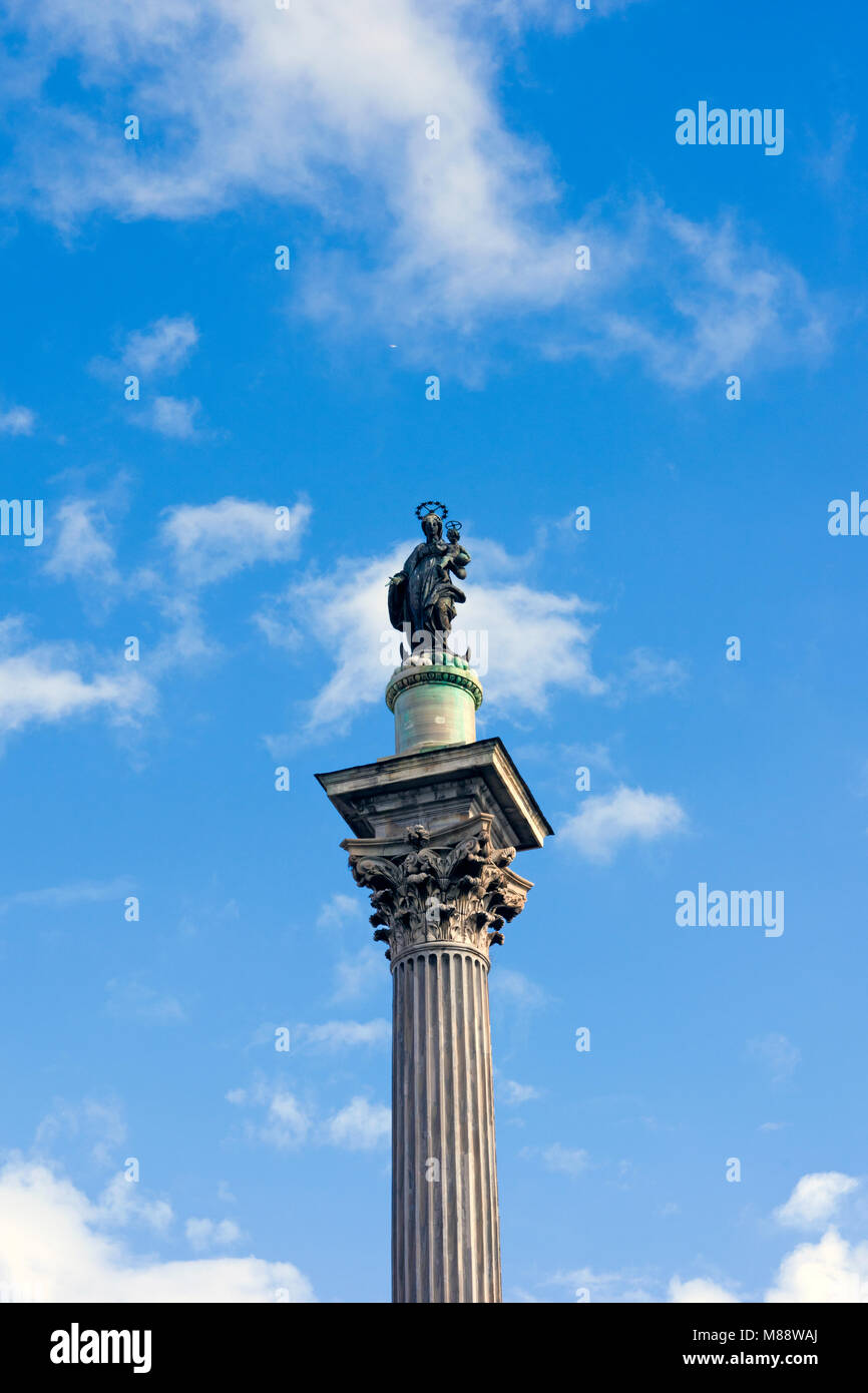 Die Spalte von der Unbefleckten Empfängnis in der Piazza di Spagna, Rom, Italien Stockfoto