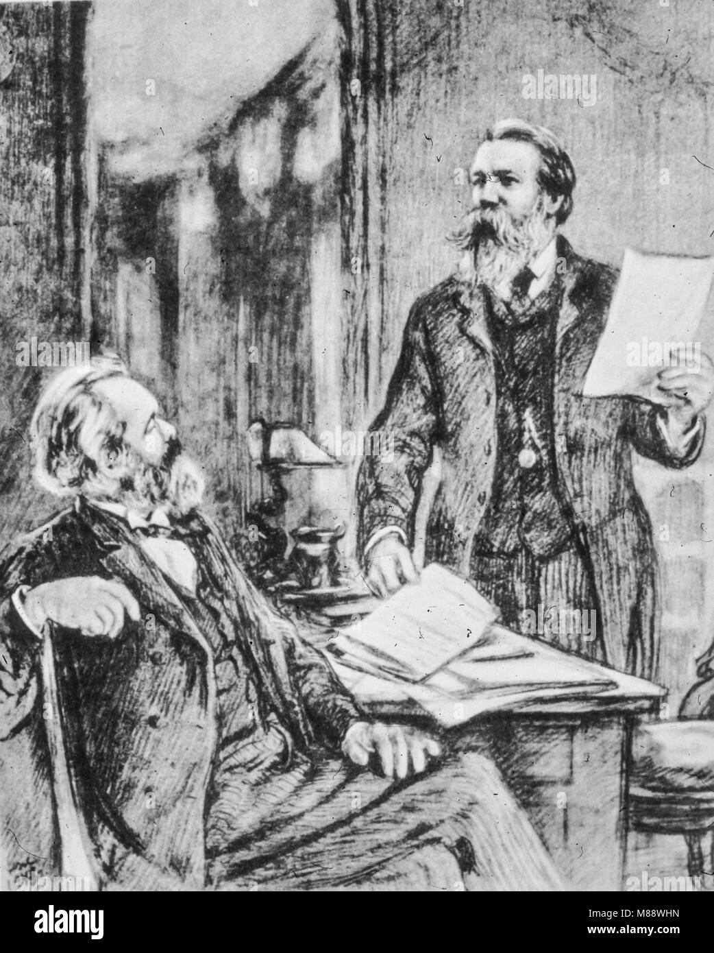 Karl Marx, Friedrich Engels, 1865 Stockfoto