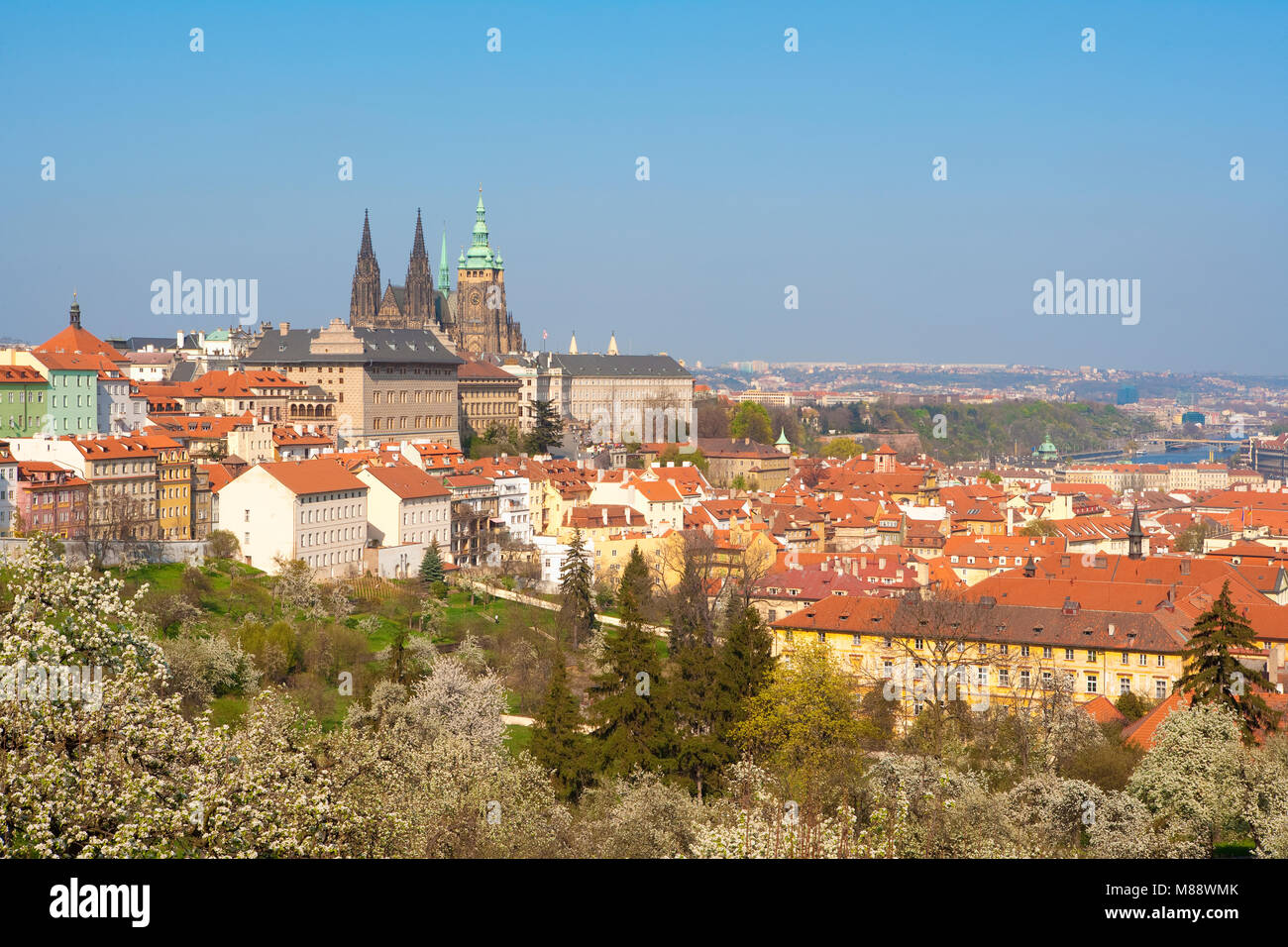 Prag - Blick auf den Hradschin Burg und St. Vitus Kathedrale Stockfoto