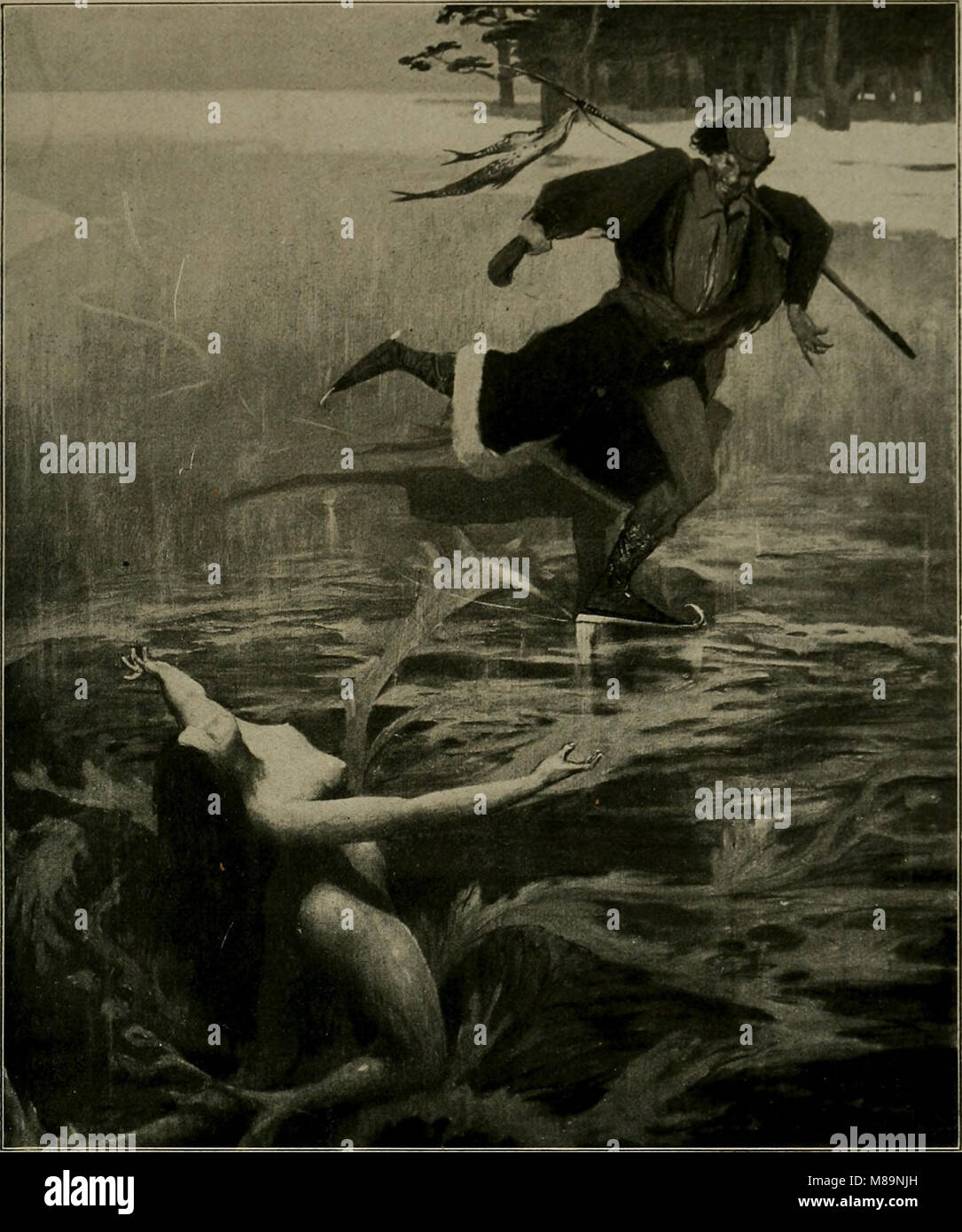 Fritz Erler-Der Schlittschuhläufer, 1893 Stockfoto