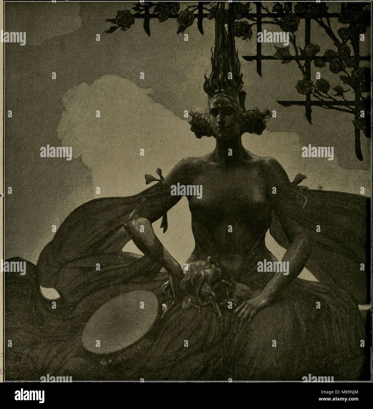 Fritz Erler-Der Tanz. Temperagemälde imm Musikraum der Villa Neisser in Breslau, 1899 Stockfoto