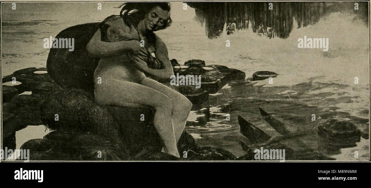 Fritz Erlers Kunstwerk „Wiegenlied“ aus dem Jahr 1893 zeigt eine intime Darstellung eines Schlafliedes, das die Emotionen und Zärtlichkeit des Augenblicks einfängt. Stockfoto