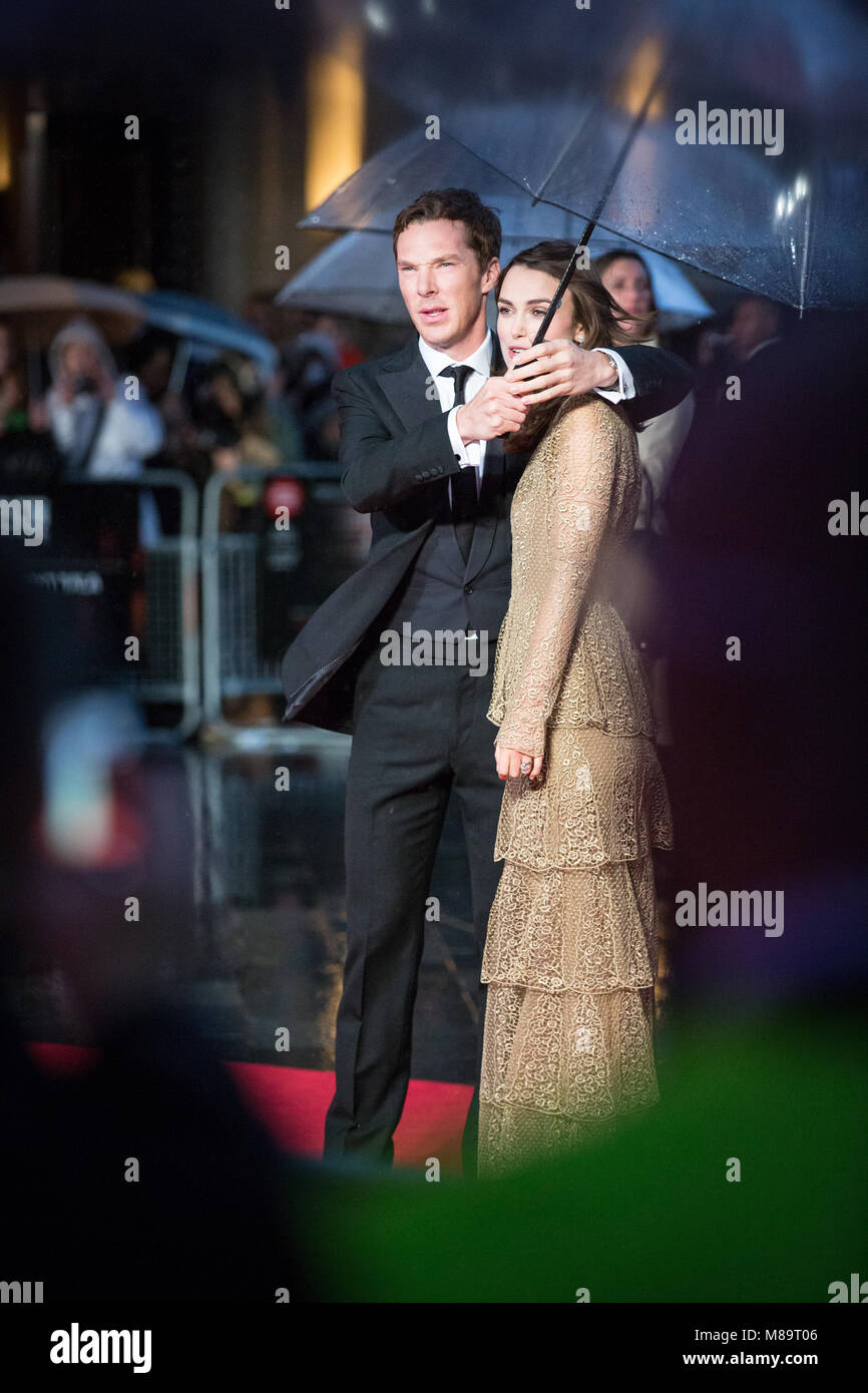 London, UK, 8. Oktober 2014, Keira Knightley, Benedict Cumberbatch, "die Nachahmung Spiel 'Gala am BFI London Film Festival. Mariusz Goslicki/Alamy Stockfoto