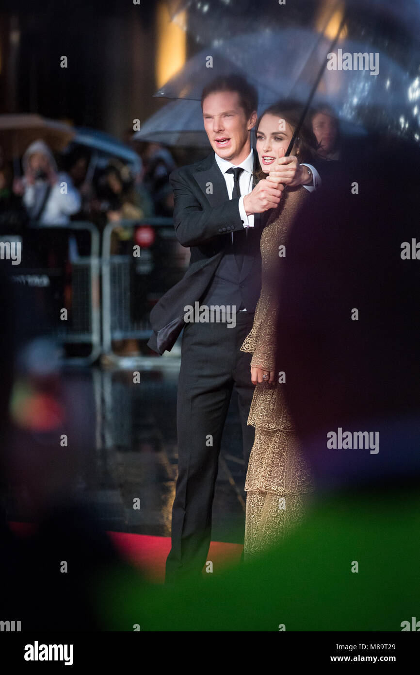 London, UK, 8. Oktober 2014, Keira Knightley, Benedict Cumberbatch, "die Nachahmung Spiel 'Gala am BFI London Film Festival. Mariusz Goslicki/Alamy Stockfoto