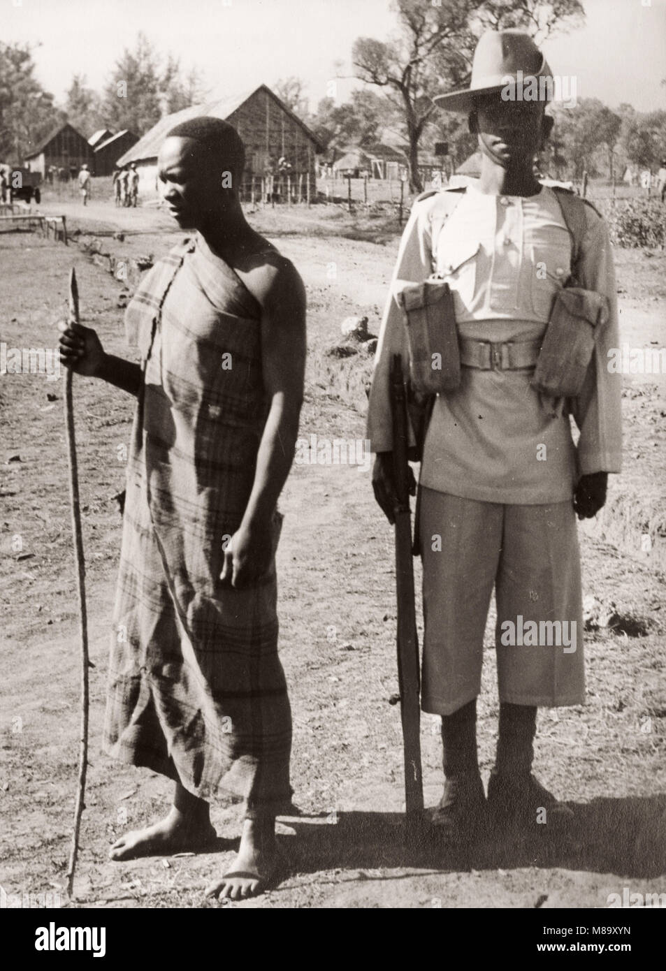 1940 East Africa - rekruten Trainingslager - neuer Rekrut Stockfoto