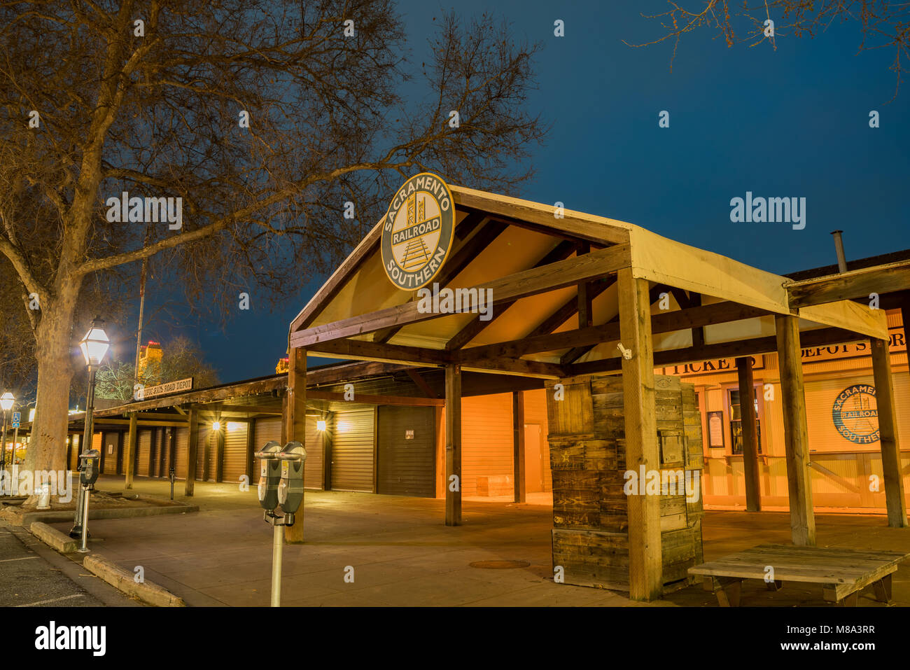 Sacramento, FEB 20: Nacht Blick von der schönen finden Bahnhof am 20.Februar, 2018 in Sacramento, Kalifornien Stockfoto
