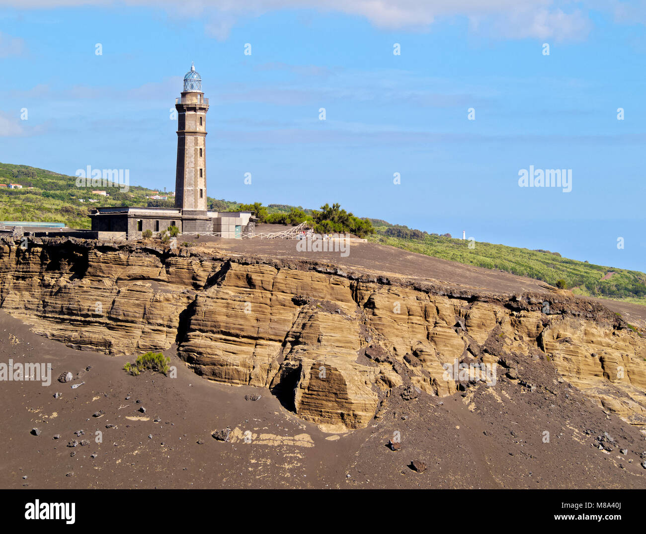 Capelinhos Leuchtturm, Insel Faial, Azoren, Portugal Stockfoto