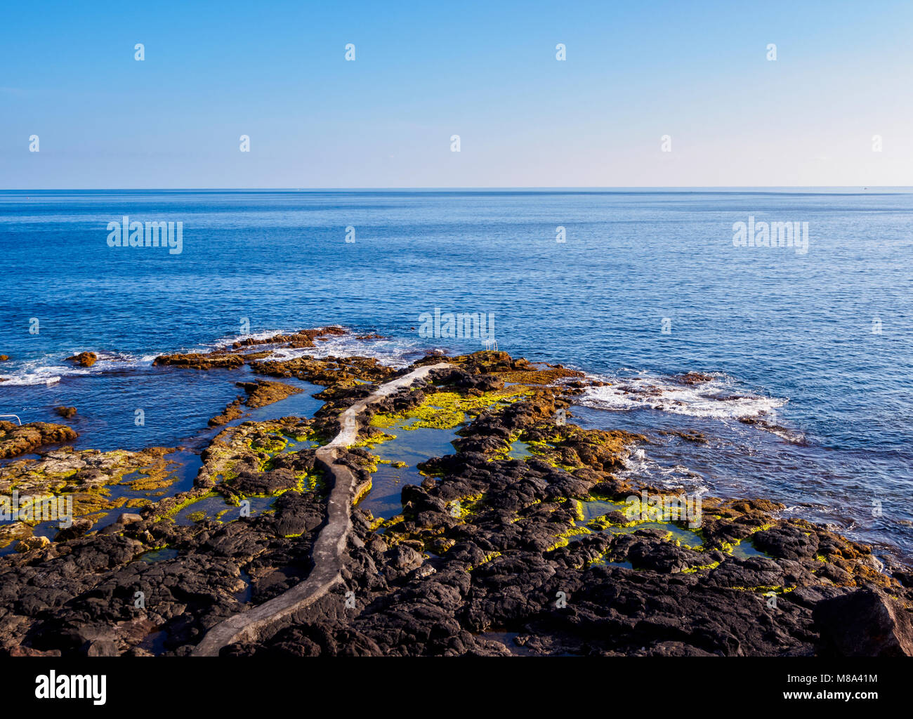 Küste von Cais, Insel Faial, Azoren, Portugal Stockfoto