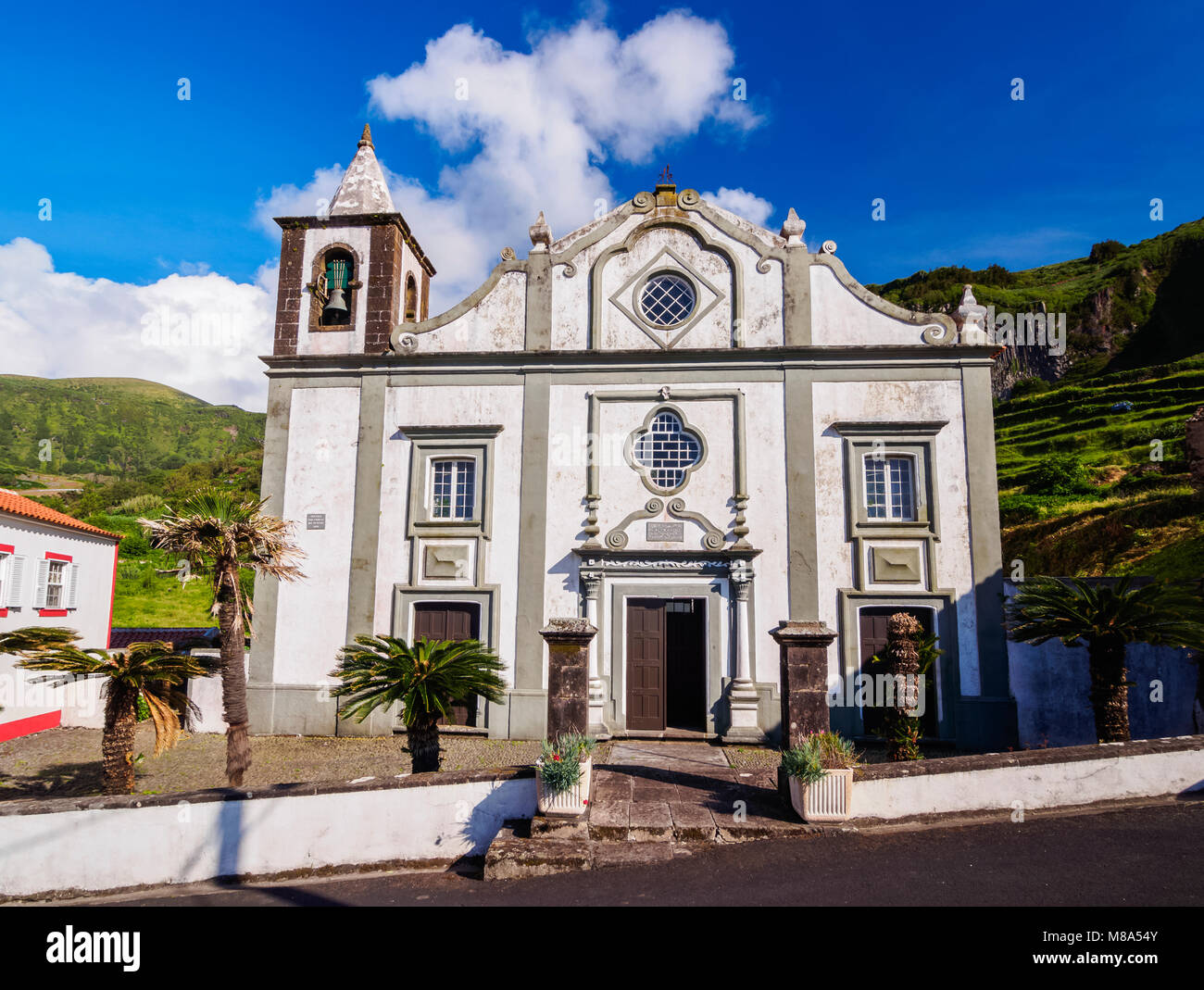 Kirche in Fajazinha, Flores, Azoren, Portugal Stockfoto