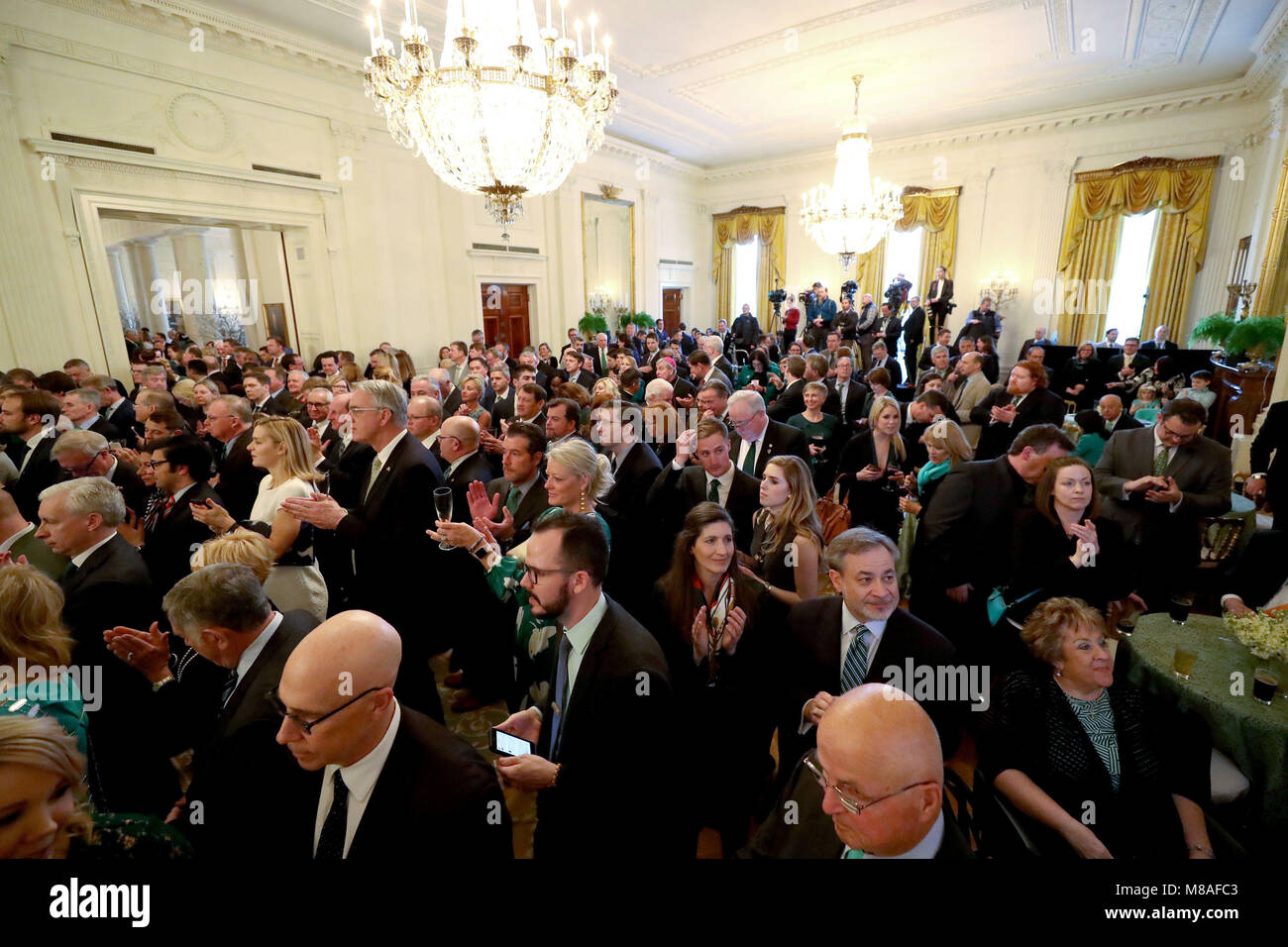 Die Gäste für die jährliche shamrock Siegerehrung im Weißen Haus in Washington DC, USA. Stockfoto