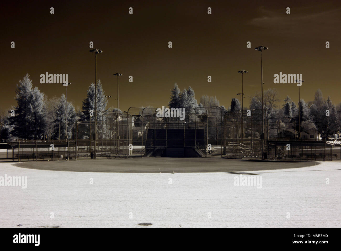 Infrarotbild von Baseball Feld in einem Park in Seattle Stockfoto