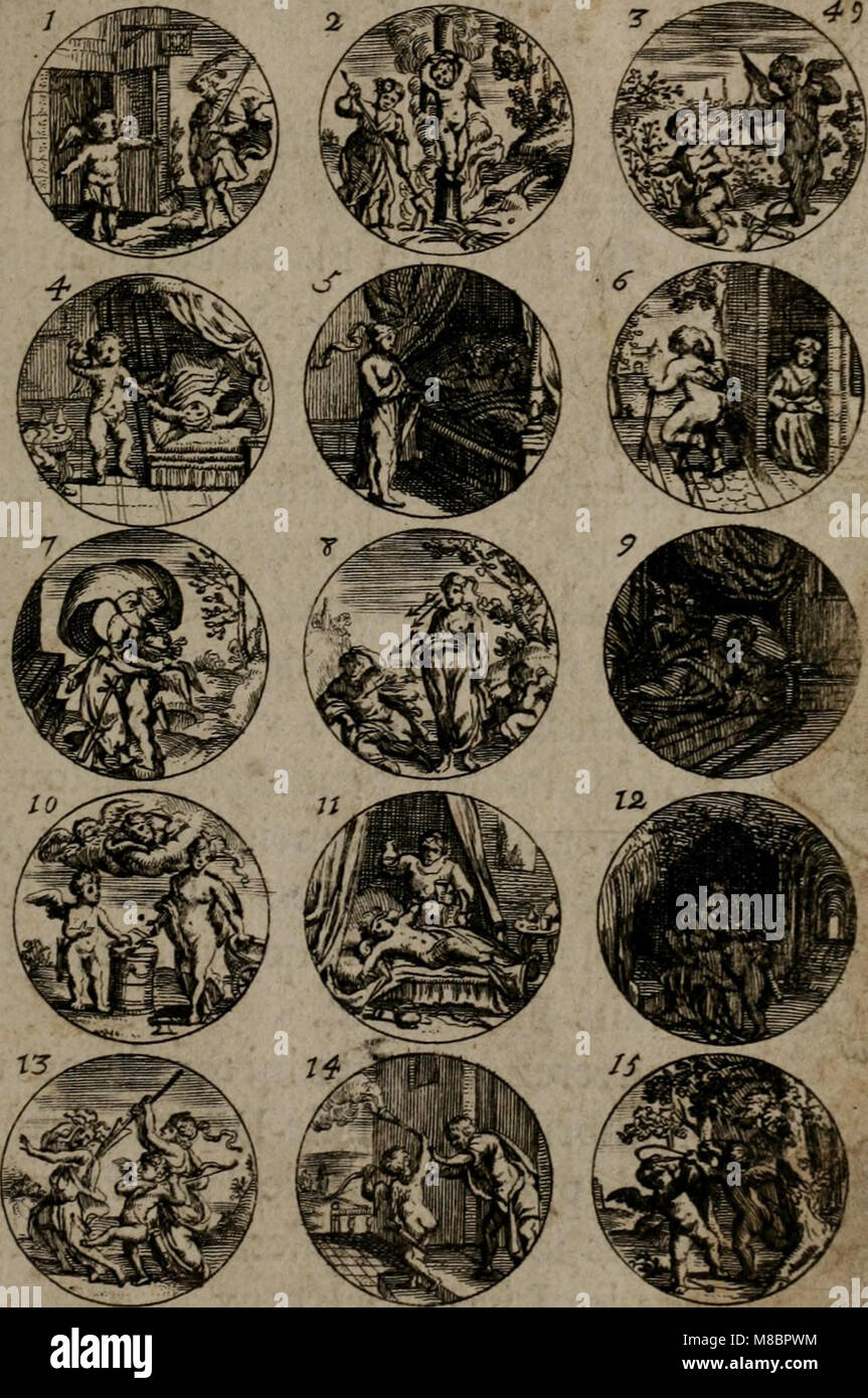 Devises et Emblemes ist eine Sammlung von antiken und modernen Emblemen und Mottos renommierter Autoren, die in verschiedene Sprachen wie Lateinisch, Französisch, Spanisch, Italienisch und Englisch übersetzt wurden. Es zeigt eine breite Palette an symbolischen Ausdrücken und kulturellen Reflexionen aus verschiedenen Epochen. Stockfoto