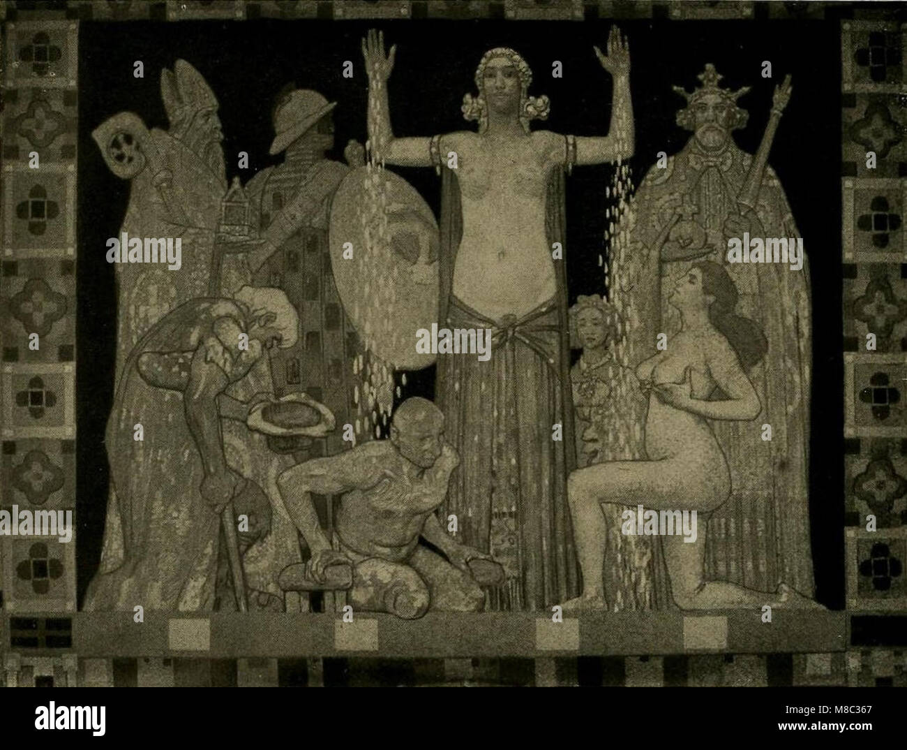 Fritz Erler - Gold. Wandgemälde auf der Ausstellung München 1908 Stockfoto