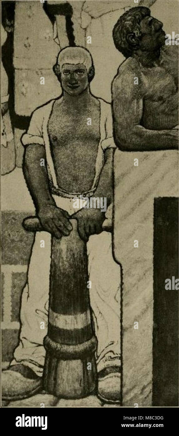 Fritz Erlers Werk 1913 umfasst Wandmalereien im Festsaal des Neuen Rathauses in Hannover, die seinen einzigartigen künstlerischen Stil und seine historischen Themen zeigen. Stockfoto