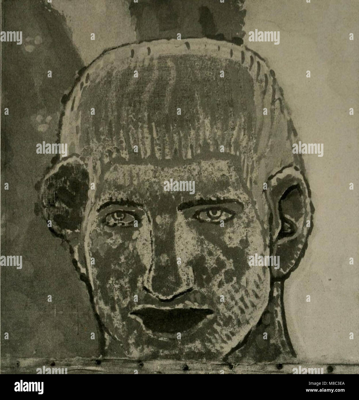 Dieses 1913 von Fritz Erler gestaltete Kunstwerk zeigt im Festsaal des Neuen Rathauses in Hannover eine Wandmalerei, die seinen künstlerischen Stil und seine Beiträge zur öffentlichen Kunst zeigt. Stockfoto