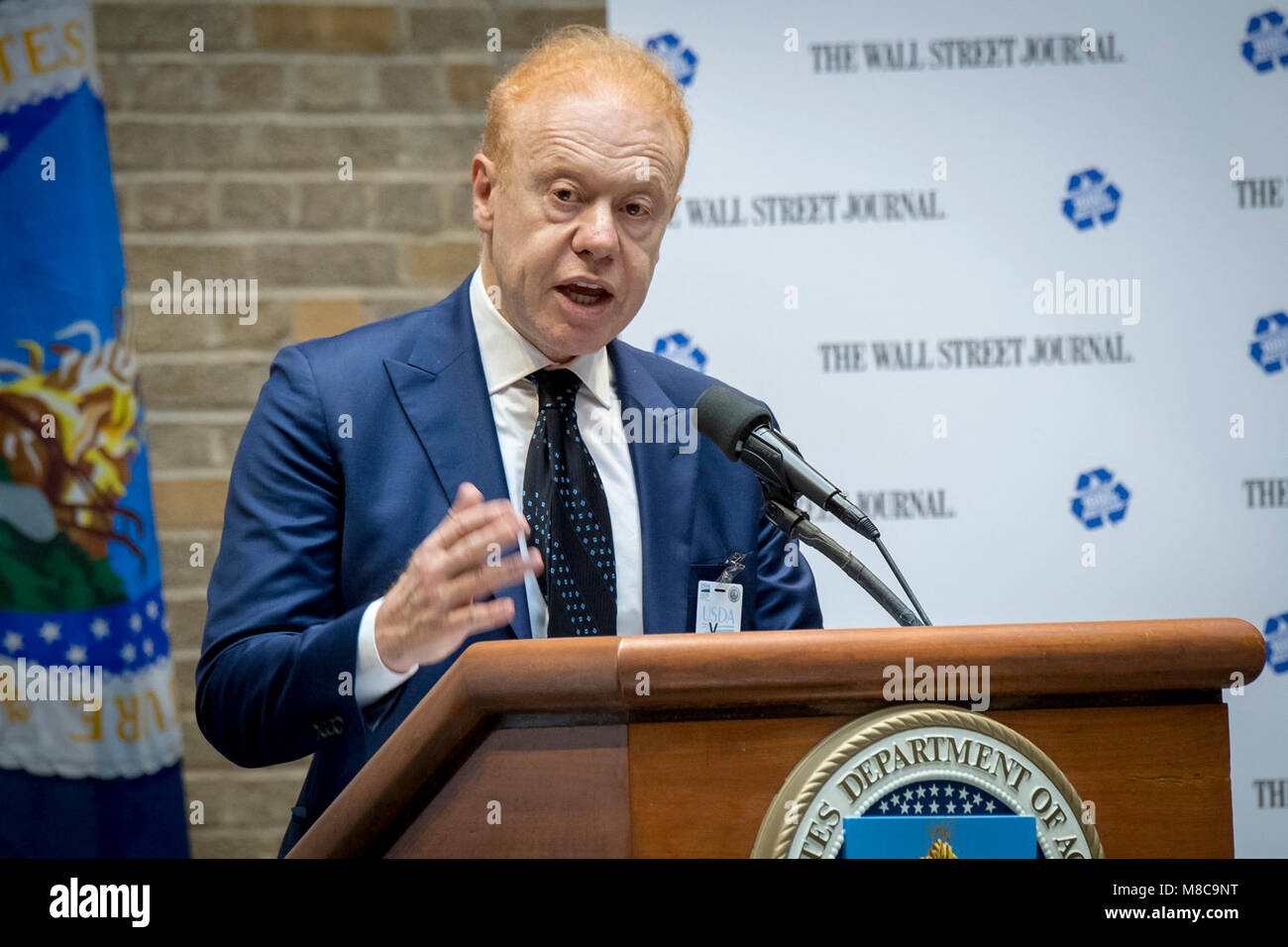 Executive Chairman von Visy Industries und Pratt Branchen Anthony Pratt spricht auf das Forum des Wall Street Journal auf der USDA-Hauptsitz in der Jamie L. Whitten Federal Building in Washington, D.C., 7. März 2018 organisiert. USDA Stockfoto