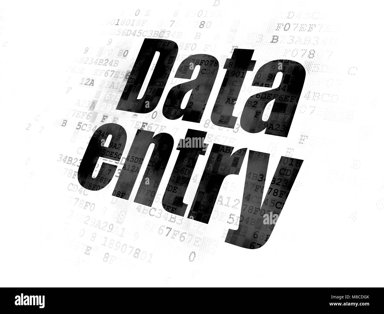 Informationskonzept: Dateneingabe auf Digital-Hintergrund Stockfoto