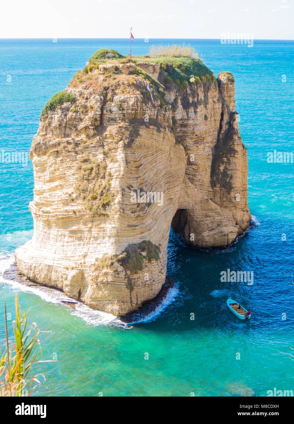 Blick auf die tauben Gestein in Beirut, Libanon Stockfoto