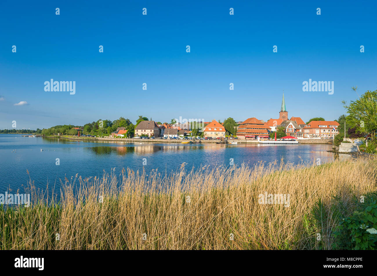 Stadtbild auf die Neustaedter Binnengewässer, Neustadt in Holstein, Ostsee, Schleswig-Holstein, Deutschland, Europa Stockfoto