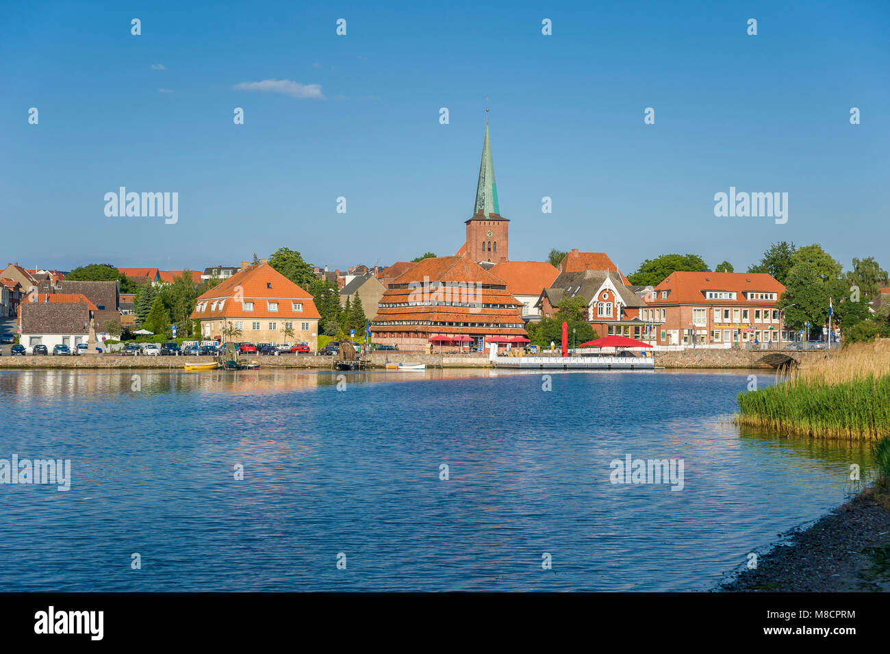 Stadtbild auf die Neustaedter Binnengewässer, Neustadt in Holstein, Ostsee, Schleswig-Holstein, Deutschland, Europa Stockfoto