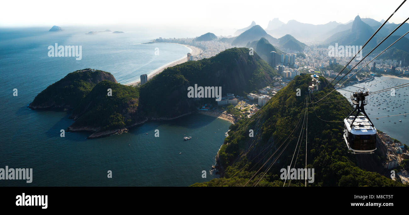 Rio de Janeiro City Skyline Blick vom Zuckerhut, Brasilien Stockfoto