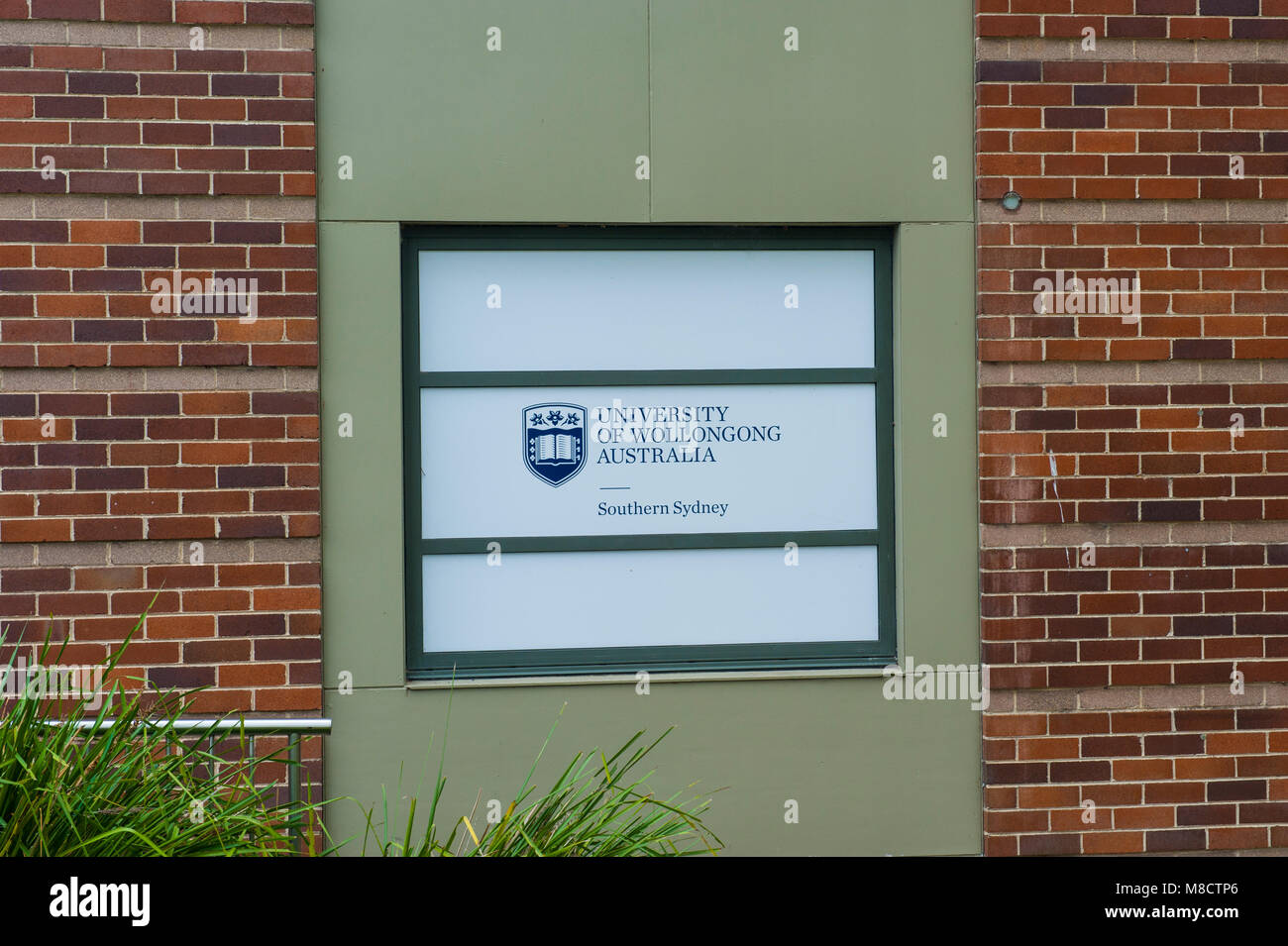 Suburban Loftus. Zeichen, die an der Universität von Wollongong südlich von Sydney Campus. LOFTUS. NSW. Australien Stockfoto