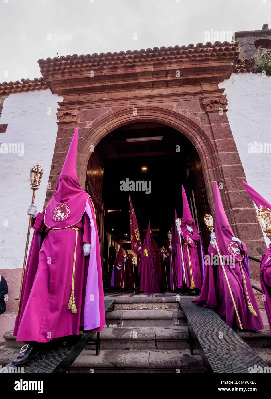 Schöne traditionelle Ostern Karwoche Prozession in San Cristobal de La Laguna, Teneriffa, Kanarische Inseln, Spanien Stockfoto