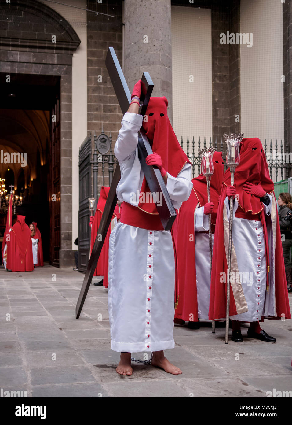 Schöne traditionelle Ostern Karwoche Prozession in San Cristobal de La Laguna, Teneriffa, Kanarische Inseln, Spanien Stockfoto