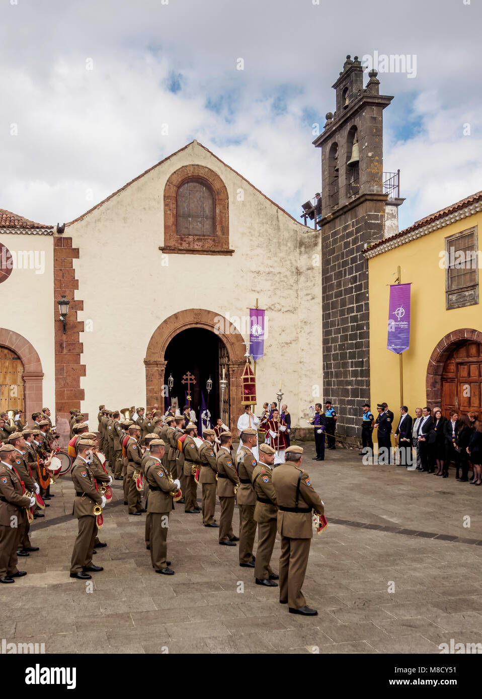 Schöne traditionelle Ostern Karwoche Prozession in San Cristobal de La Laguna, Teneriffa, Kanarische Inseln, Spanien Stockfoto