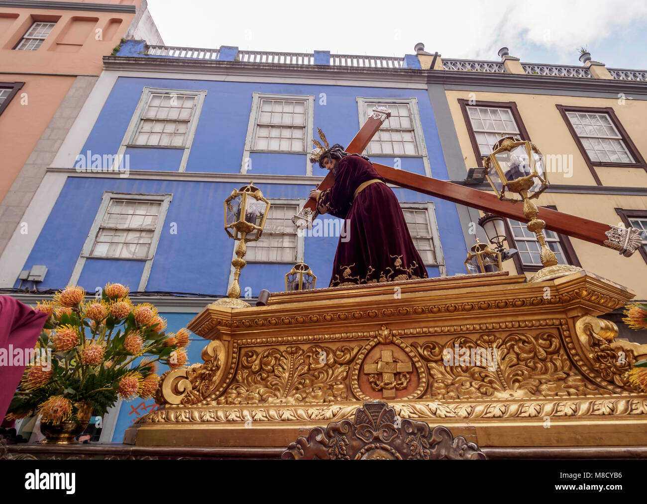 Schöne traditionelle Ostern Karwoche Prozession in San Cristobal de La Laguna, Teneriffa, Kanarische Inseln, Spanien Stockfoto