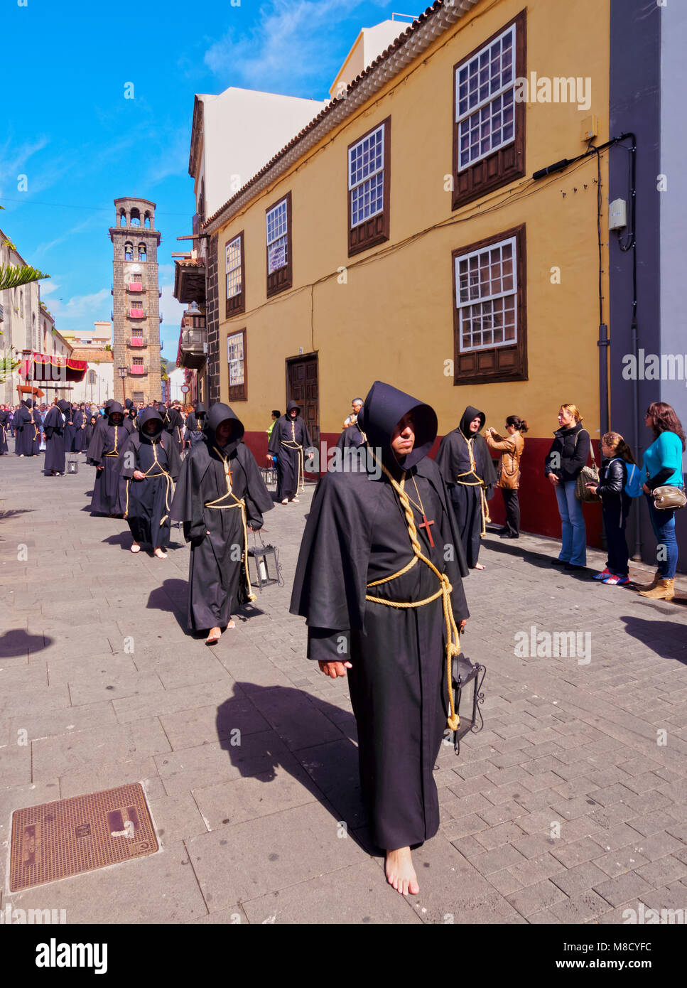 Schöne traditionelle Ostern Karwoche Prozession in San Cristobal de La Laguna, Teneriffa, Kanarische Inseln, Spanien Stockfoto