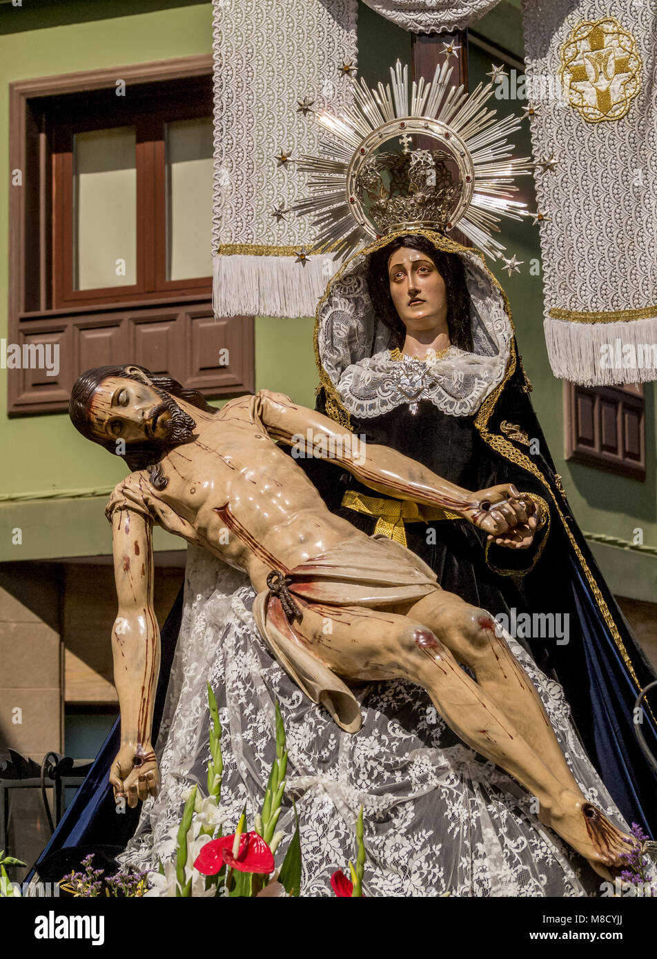 Schöne traditionelle Ostern Karwoche Prozession in San Cristobal de La Laguna, Teneriffa, Kanarische Inseln, Spanien Stockfoto