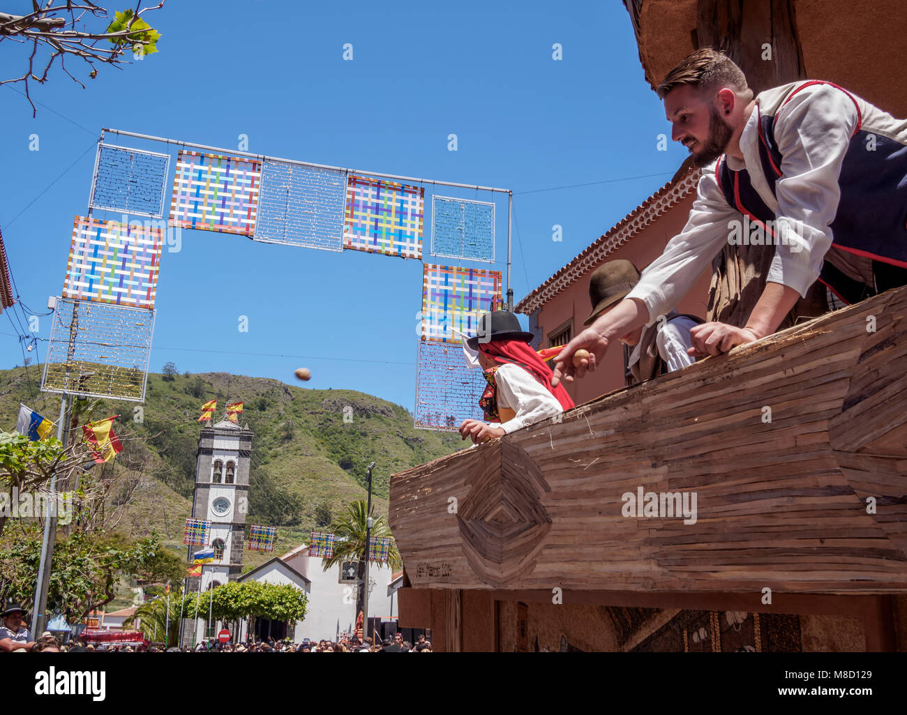 Romeria de Tegueste, traditionelle Straßenfest, Tegueste, Teneriffa, Kanarische Inseln, Spanien Stockfoto