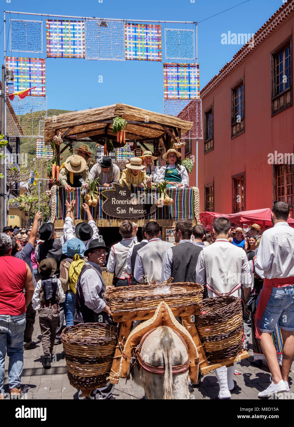 Romeria de Tegueste, traditionelle Straßenfest, Tegueste, Teneriffa, Kanarische Inseln, Spanien Stockfoto