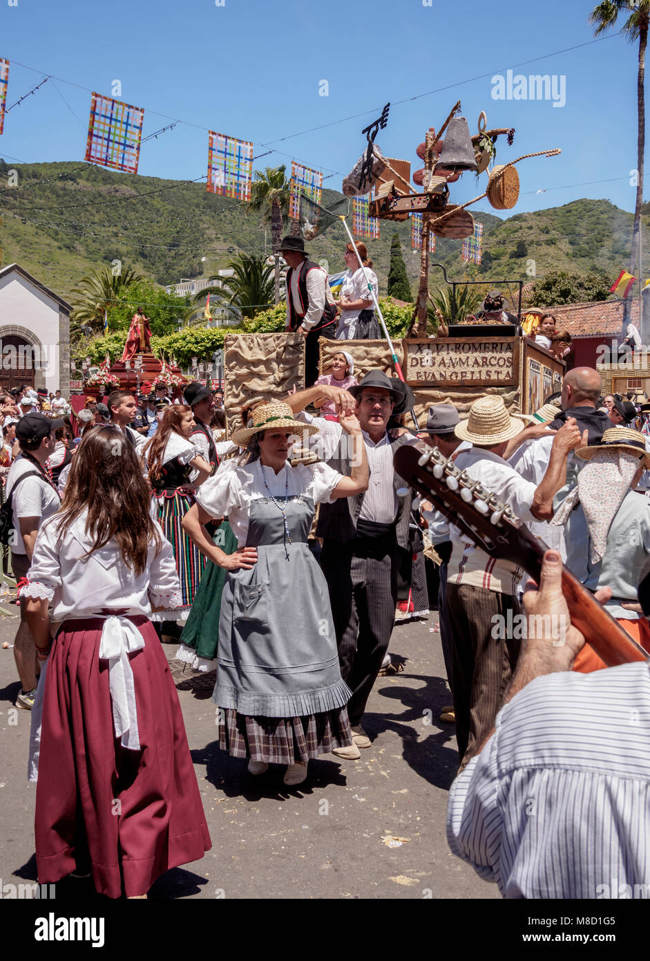 Romeria de Tegueste, traditionelle Straßenfest, Tegueste, Teneriffa, Kanarische Inseln, Spanien Stockfoto