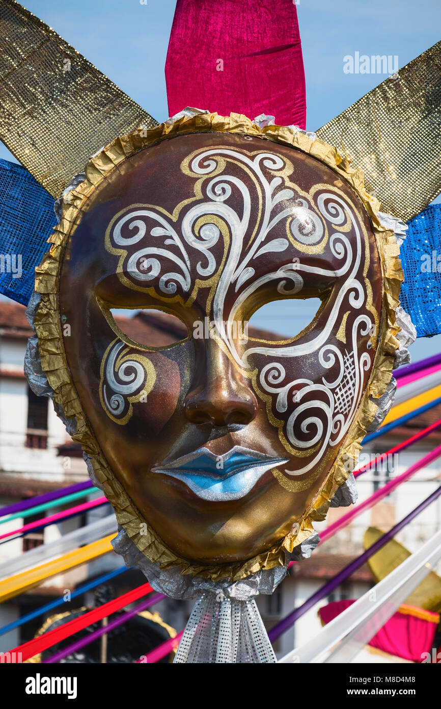 Goa Karneval Maske Margao Goa Indien Stockfoto