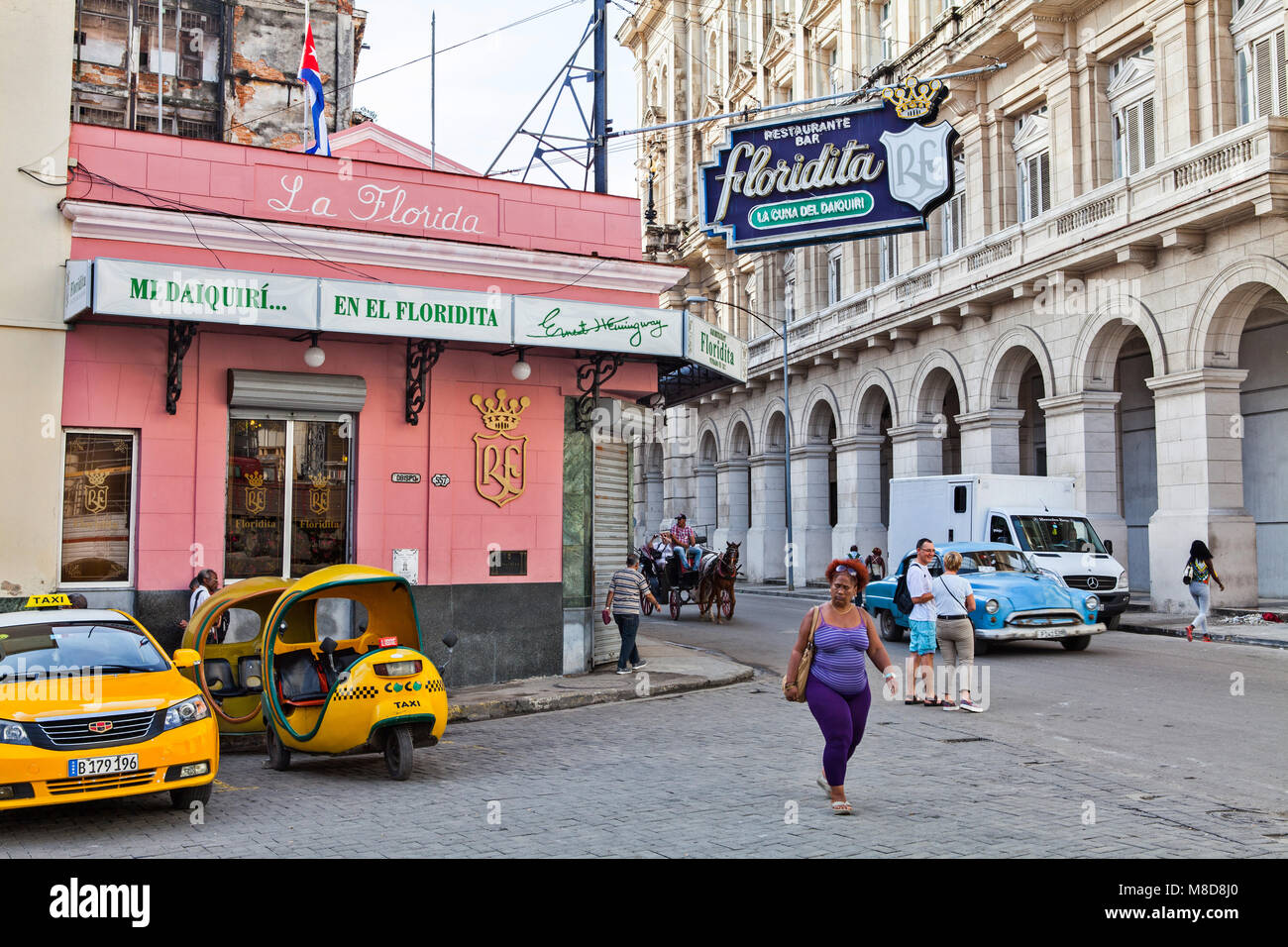 Havanna, Kuba - Dezember 12, 2016: Die historische Fisch Restaurant und Cocktailbar "El Florida!" in Havanna (La Habana Vieja), Kuba. Die Bar ist berühmt für Stockfoto